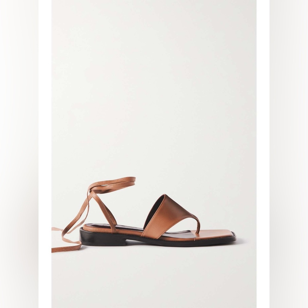 STAUD Alexandre lace-up leather sandals